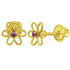 Gouden kinderoorbellen: Bloemetje met schroefsluiting licht roze (lichter dan foto)