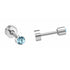 Chirurgisch staal kinderoorbellen: Blauw kristal met schroefsluiting (3mm)
