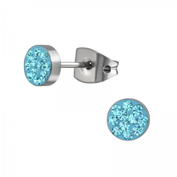 Titanium kinderoorbellen: Knopje aqua (5mm)