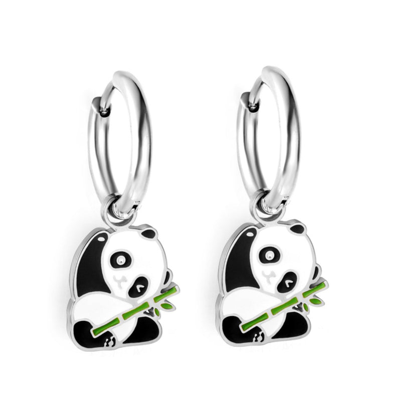 Hypoallergeen kinderoorbellen: Panda (creolen)