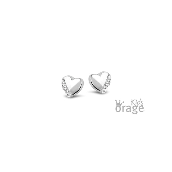 Boucles D'oreilles Cœur En Argent Plaqué – Zircons Brillants – Hypoallergéniques Et Confortables (1,8 Cm)