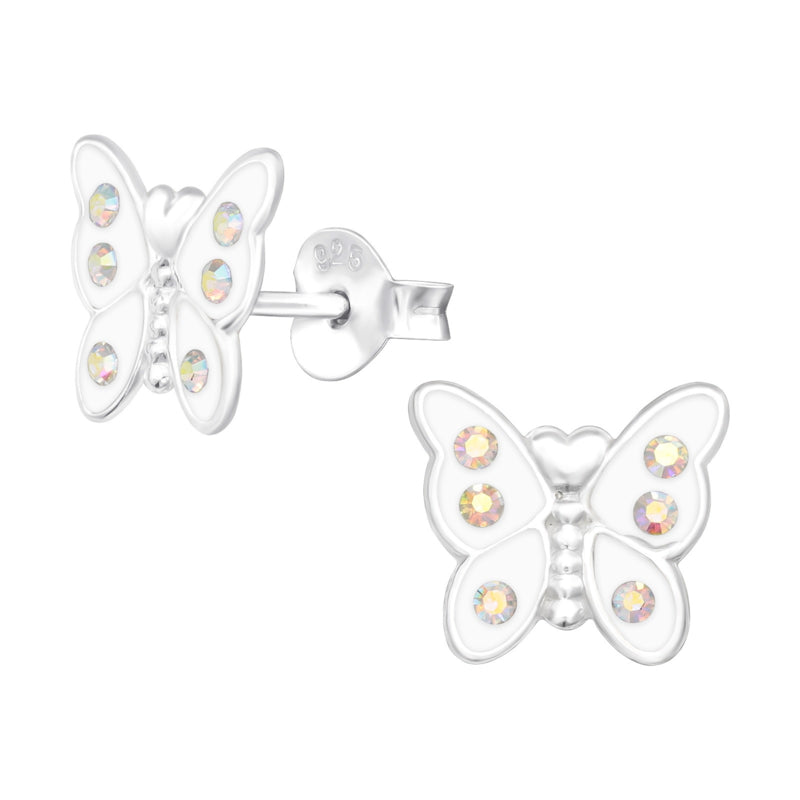 Zilveren kinderoorbellen: Vlindertjes