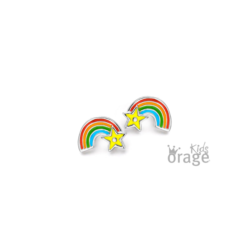 Zilveren kinderoorbellen: Regenboog (ORAGE)