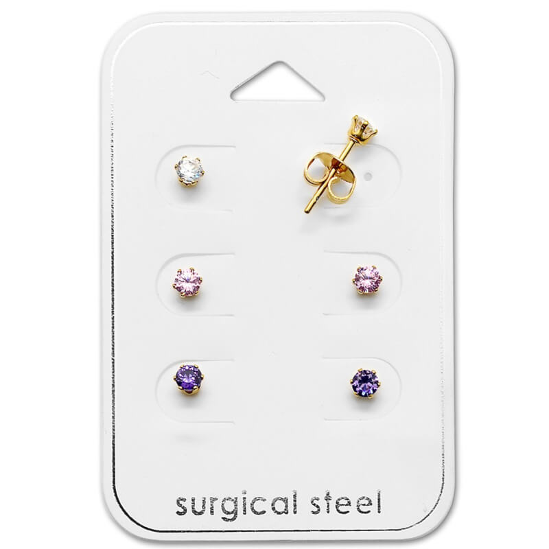 Chirurgisch staal kinderoorbellen: Kristallen goud