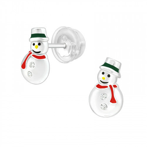 Zilveren kinderoorbellen Premium: Sneeuwpop