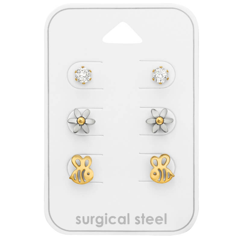 Chirurgisch staal kinderoorbellen: Mix gold