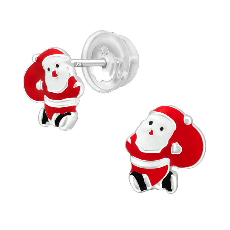 Zilveren kinderoorbellen Premium: Kerstman