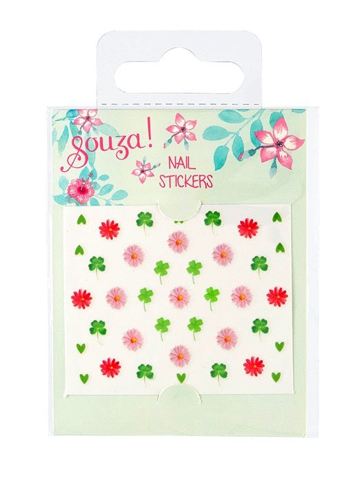 Nagelstickers Bloemetjes, klavertje 4