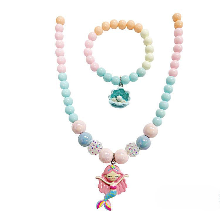 Kinderketting met armbandje: Zeemeermin/schelp