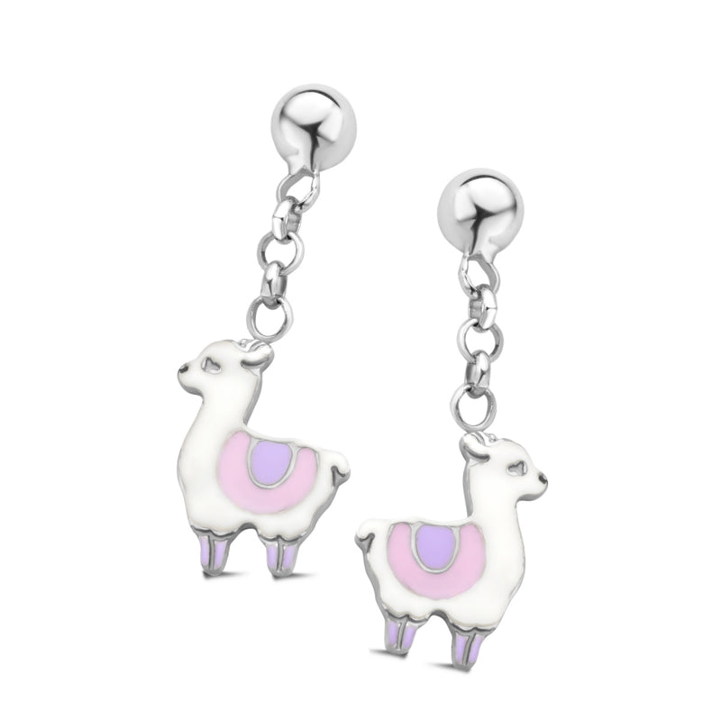 Zilveren kinderoorbellen: Lama hangend (Naiomy Princess)
