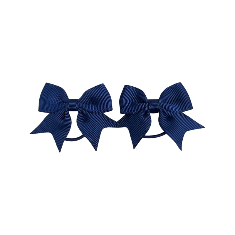 Haarelastiekjes: Marine blauw strik met elastiek (2stk)