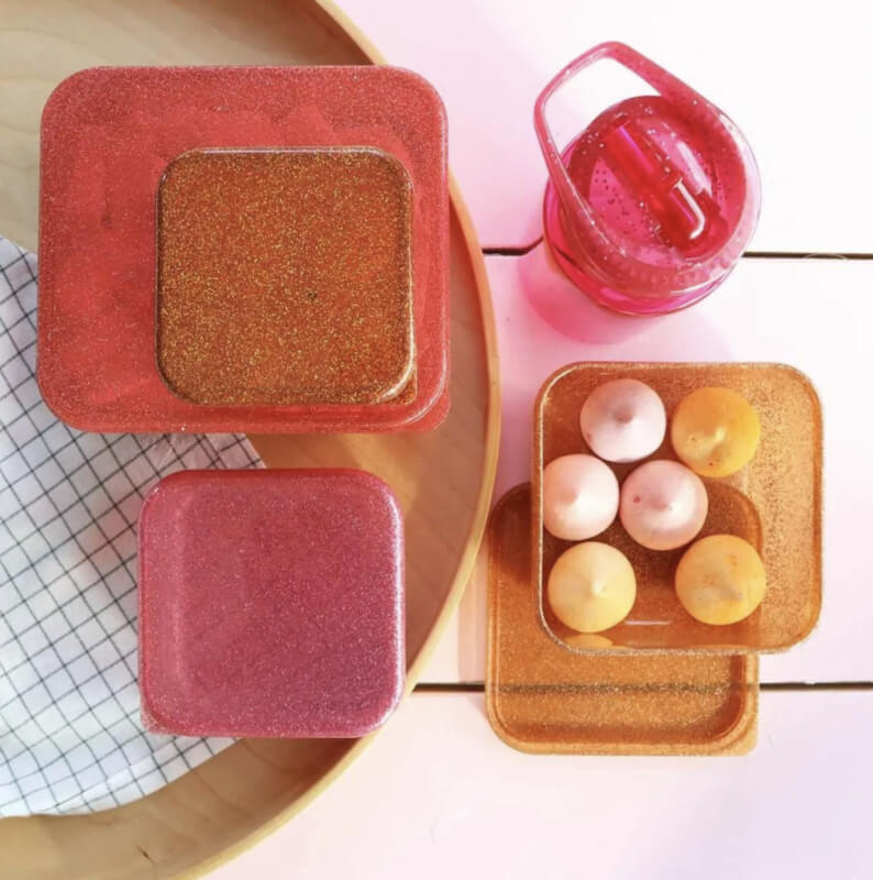 A Little Lovely Company: Lunch &amp; snack box set: Autumn pink