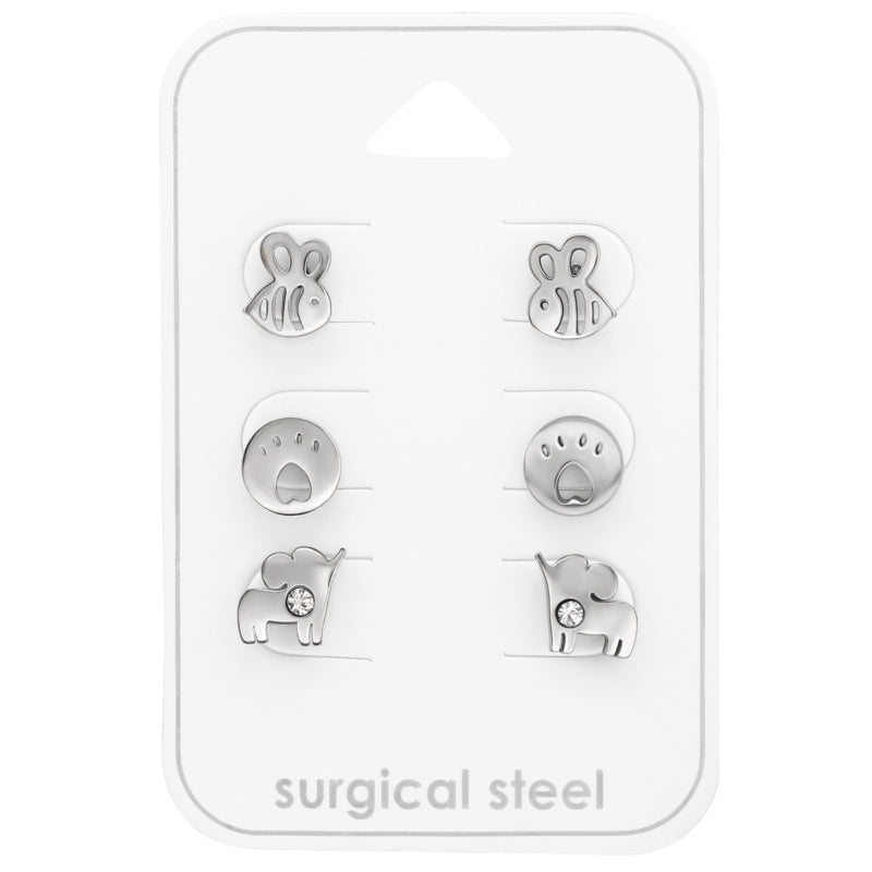 Chirurgisch staal kinderoorbellen: Mix diertjes