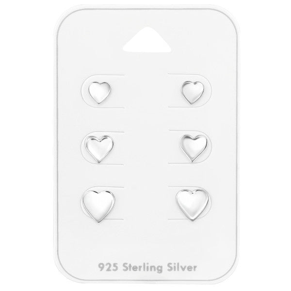 Zilveren kinderoorbellen: Hartjes zilver (setjes)