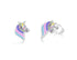 Zilveren kinderoorbellen: Eenhoorn pastel met schroefsluiting